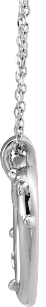 Sterling Silver Rosary Heart 16-18" Necklace