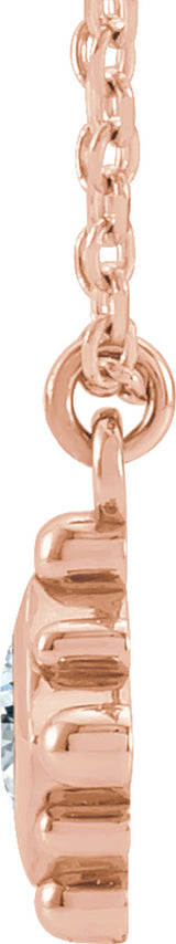 14K Rose 1/10 CT Natural Diamond Bezel-Set Beaded 16-18" Necklace