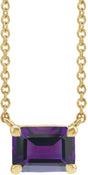 14K Yellow Gold Natural Amethyst 18" Necklace