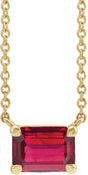14K Yellow Gold Lab-Grown Ruby 18" Necklace