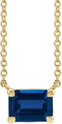 14K Yellow Gold Lab-Grown Blue Sapphire 18" Necklace