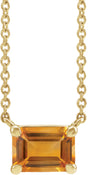 14K Yellow Gold Natural Citrine 18" Necklace