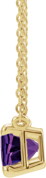 14K Yellow Natural Amethyst 18" Necklace