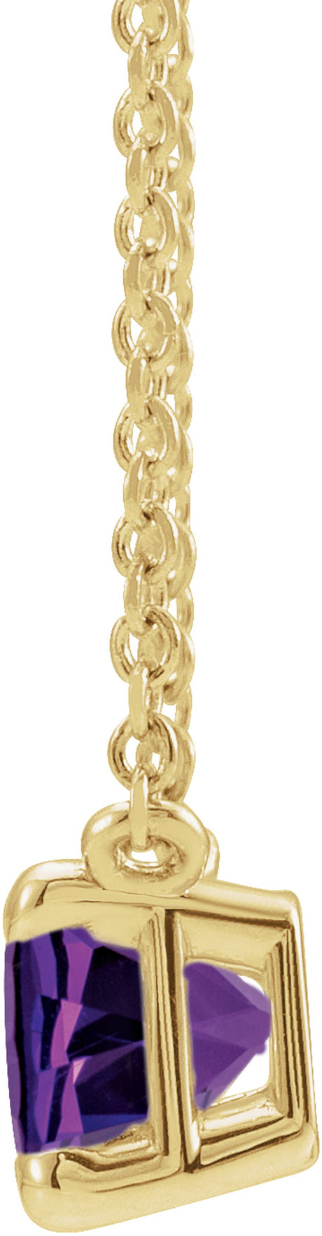 14K Yellow Natural Amethyst 18" Necklace