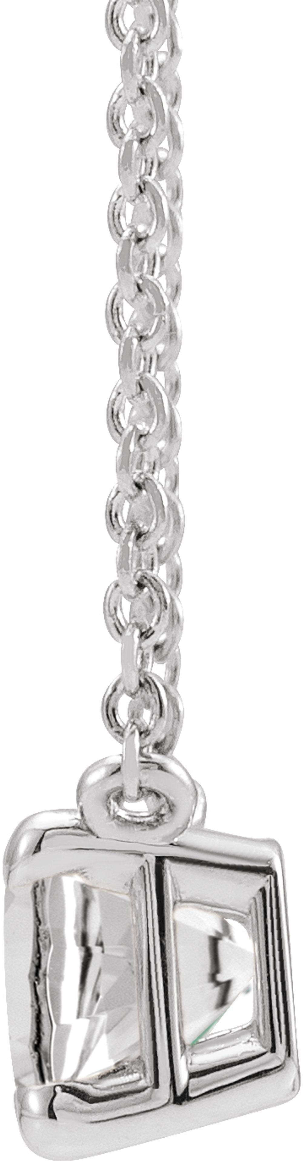 14K White Gold Natural White Sapphire 18" Necklace