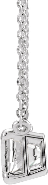 14K White Gold Natural White Sapphire 18" Necklace