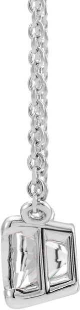 14K White Gold Natural White Sapphire 18" Necklace