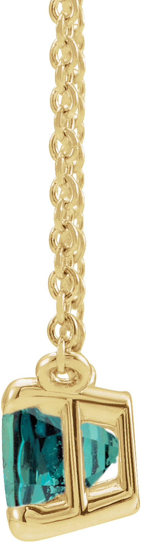 14K Yellow Gold Lab-Grown Alexandrite 18" Necklace