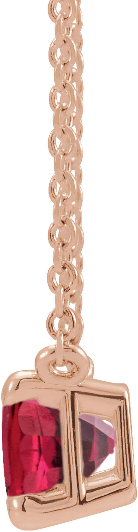 14K Rose Gold Lab-Grown Ruby 18" Necklace