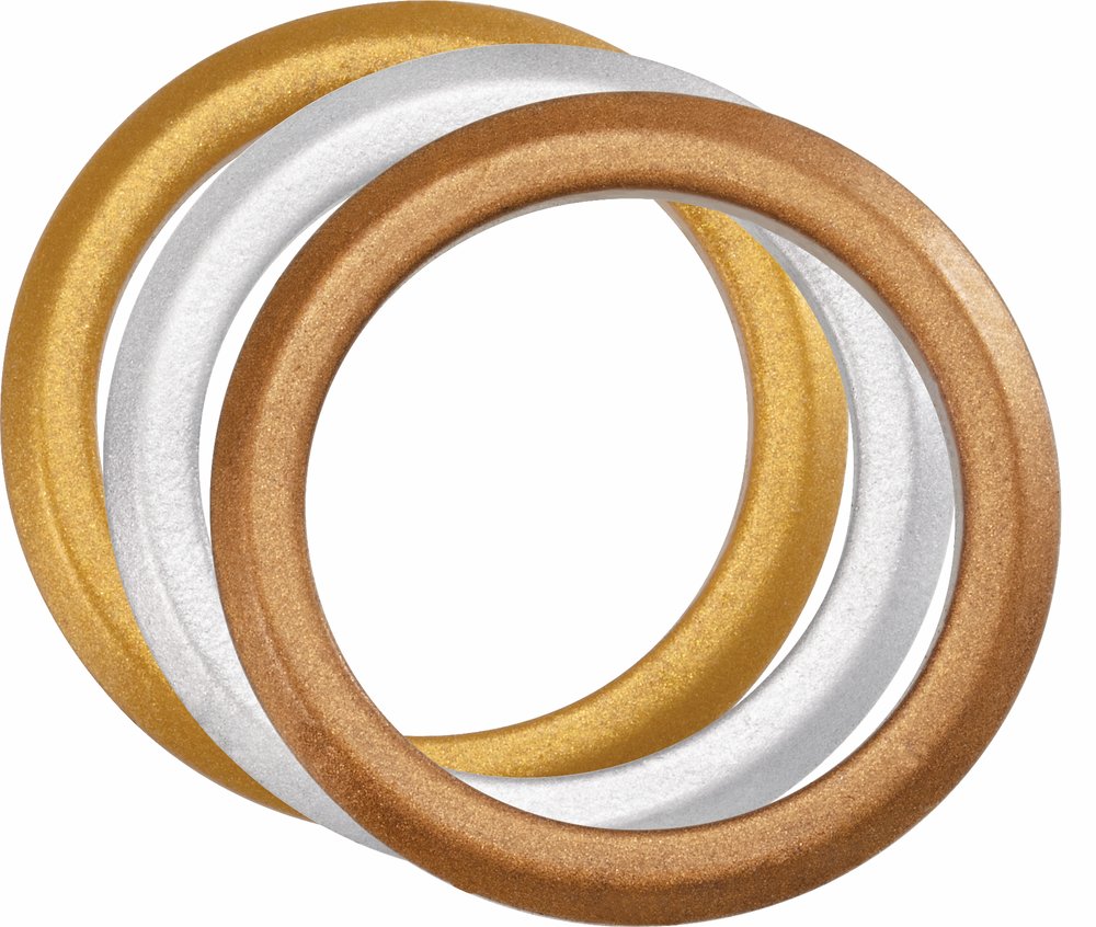 Set of 3 Metallic-Colored Comfort-Fit Silicone Bands