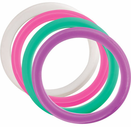 Set of 4 Pastel-Colored Comfort-Fit Silicone Bands