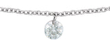 14K White 1/6 CT Drilled Natural Diamond Solitaire 16-18" Necklace