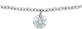 14K White Gold 1/6 CT Drilled Natural Diamond Solitaire 16-18" Necklace