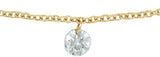 14K Yellow Gold 1/6 CT Drilled Natural Diamond Solitaire 16-18" Necklace