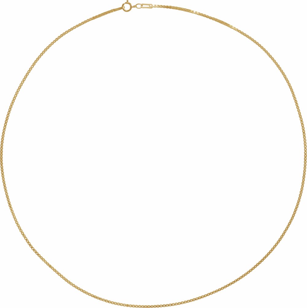 14K Yellow 1.3 mm Diamond-Cut Box 20" Chain