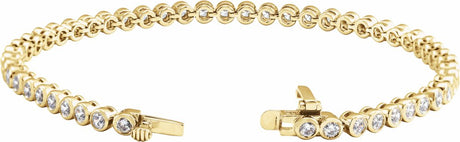 14K Yellow 3 1/2 CTW Lab-Grown Diamond Bezel-Set 7" Bracelet