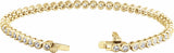 14K Yellow Gold 3 1/2 CTW Lab-Grown Diamond Bezel-Set 7" Bracelet