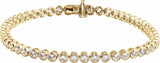 14K Yellow 3 1/2 CTW Lab-Grown Diamond Bezel-Set 7" Bracelet