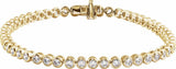 14K Yellow Gold 3 1/2 CTW Lab-Grown Diamond Bezel-Set 7" Bracelet