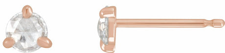 14K Rose Gold 1/8 CTW Rose-Cut Natural Diamond Stud Earrings