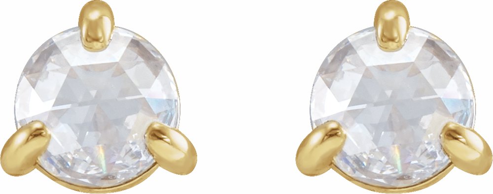 14K Yellow Gold 3/8 CTW Rose-Cut Natural Diamond Stud Earrings