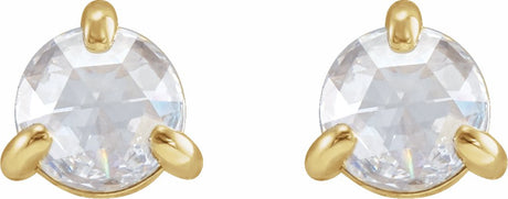 14K Yellow Gold 3/8 CTW Rose-Cut Natural Diamond Stud Earrings
