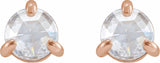 14K Rose Gold 1/8 CTW Rose-Cut Natural Diamond Stud Earrings