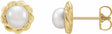14K Yellow Gold Cultured White Freshwater Pearl Rope Earrings