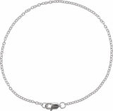 Rhodium-Plated Sterling Silver 1.5 mm Cable 7" Chain