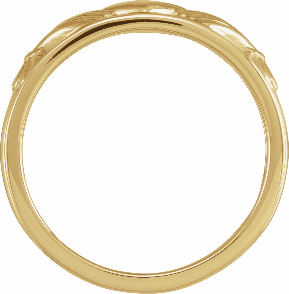 14K Yellow Gold 11 mm Claddagh Flat Band