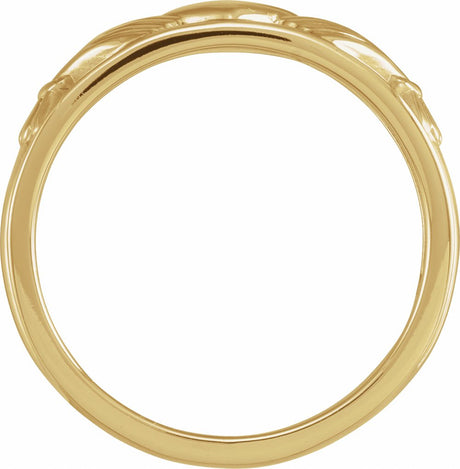 14K Yellow Gold 11 mm Claddagh Flat Band