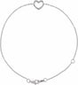 14K White Heart 6 1/2-7 1/2" Bracelet