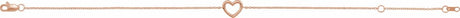14K Rose Gold Heart 6 1/2-7 1/2" Bracelet