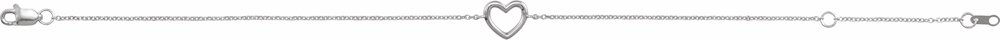 Sterling Silver Heart 6 1/2-7 1/2" Bracelet