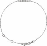 14K White Gold 1/10 CTW Natural Diamond Beaded Bar 6 1/2-7 1/2" Bracelet