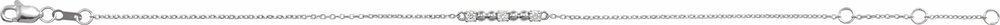 14K White Gold 1/10 CTW Natural Diamond Beaded Bar 6 1/2-7 1/2" Bracelet