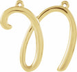 14K Yellow Script Initial N Necklace Center