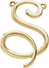 14K Yellow Gold Script Initial S Necklace Center