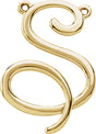 14K Yellow Gold Script Initial S Necklace Center