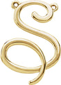 14K Yellow Script Initial S Necklace Center