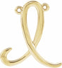 14K Yellow Gold Script Initial I Necklace Center