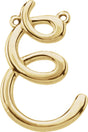 14K Yellow Script Initial E Necklace Center