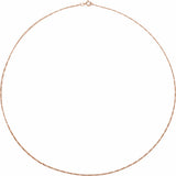 14K Rose Gold 1.28 mm Figaro 18" Chain