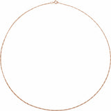 14K Rose Gold 1.28 mm Figaro 16" Chain