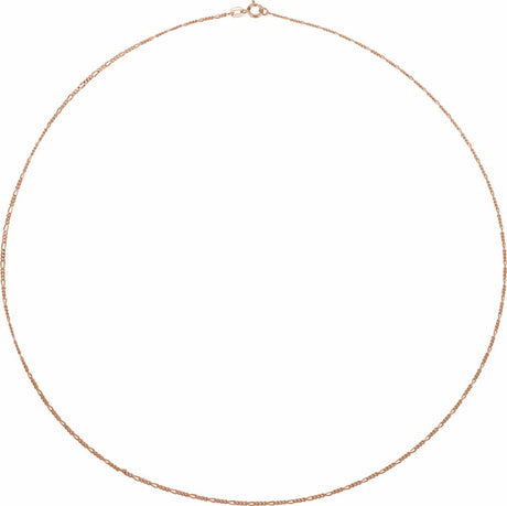 14K Rose Gold 1.28 mm Figaro 18" Chain