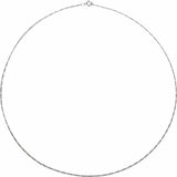14K White Gold 1.28 mm Figaro 18" Chain