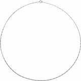 14K White Gold 1.28 mm Figaro 16" Chain