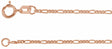 14K Rose Gold 1.28 mm Figaro 18" Chain