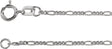 14K White 1.28 mm Figaro 7" Chain