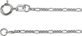 14K White Gold 1.28 mm Figaro 20" Chain